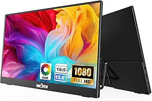 InnoView 15.6'' Portable Monitor for Laptop FHD 1080P USB-C Travel Monitors Built-in 90 Adjustable Stand Without Bag, HDR IPS Portable Laptop Monitor for MacBook PC Phone Xbox PS4/5 Switch