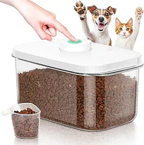 TBMax Dog Cat Food Storage Container 6-8 Lbs with Easy-Carrying Handles, Stackable Pet Food Dog Treat Container with Pop Up Lids, Airtight Food Storage Bin for Kitchen Organization