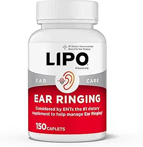 Lipo-Flavonoid Ear Ringing - Doctor-Recommended for Ringing Ears - Clinically Proven Lemon Bioflavonoid Complex with Vitamins C, B1, B2, B6, B12, & Calcium - 150 Caplets