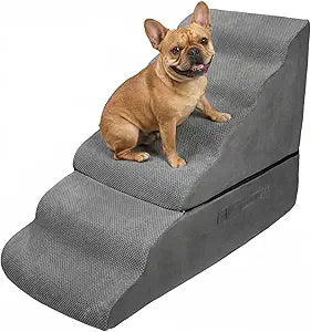30' Dog Stair&Steps for High Bed 30 inches Up to 30-36 Inches Tall, Pet Stairs Ramp for Small Dogs Cats, Non-Slip Foam Pet Stairs No Assembly Required