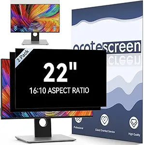 [2-Pack] 22 Inch Computer Privacy Screen Filter for 16:10 Widescreen Monitor, Removable Eye Protection Anti Glare Blue Light Filter Privacy Shield, Anti Scratch Anti Spy Screen Protector Film 22 In