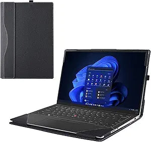 Laptop Cover Case Only for Lenovo ThinkPad E14 Gen5/Gen6/Gen7 14 [not Compatible with Any Other Model] .2-in-1 PU Leather Detachable Notebook Sleeve (Black)