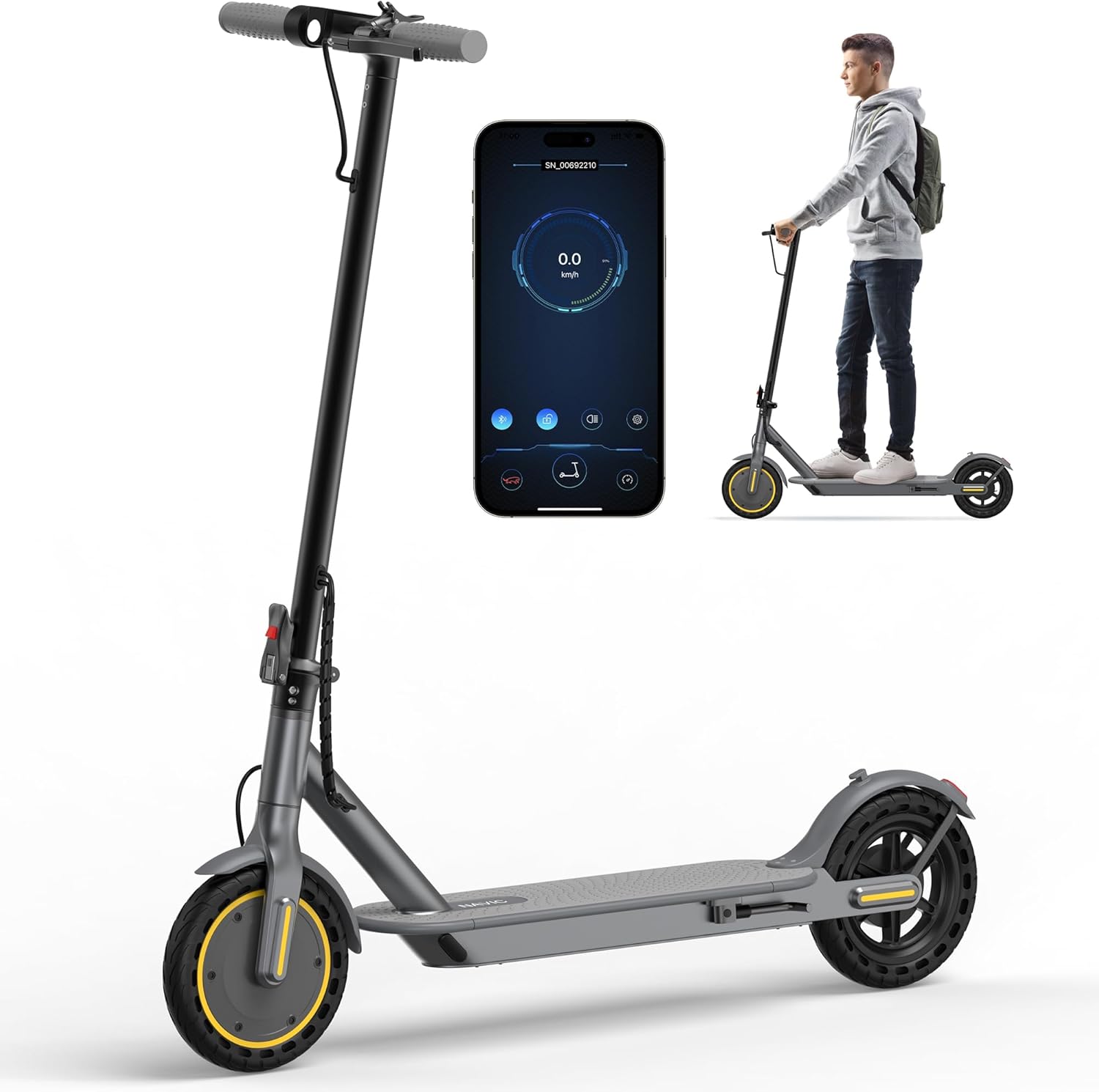 NAVIC Electric Scooter for Adults Top Speed 19\/22 MPH Range 19\/22\/28 Miles 8.5\u201D\/10' Tires E-Scooter with Dual Suspension for Commuting, APP Control