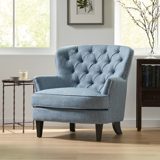 Christopher Knight Home Tafton Light Blue Fabric Club Chair-Light Blue