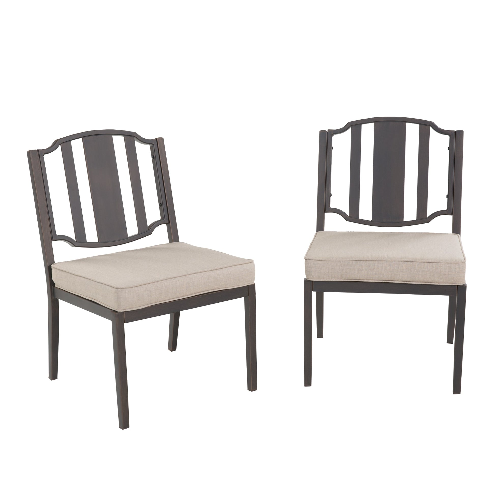PEAK HOME FURNISHINGS Set of 2 Patio Dining Chairs Casual Upholstered Dining side chair ( Metal Frame )