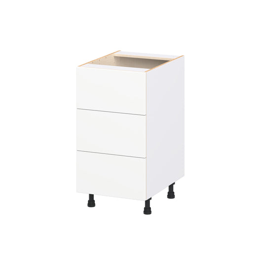 Hugo&Borg Lasalle 18-in W x 34.5-in H x 24.5-in D Bright White Slab 3 -Drawers Drawer Base Fully Assembled Cabinet Flat Panel Slab