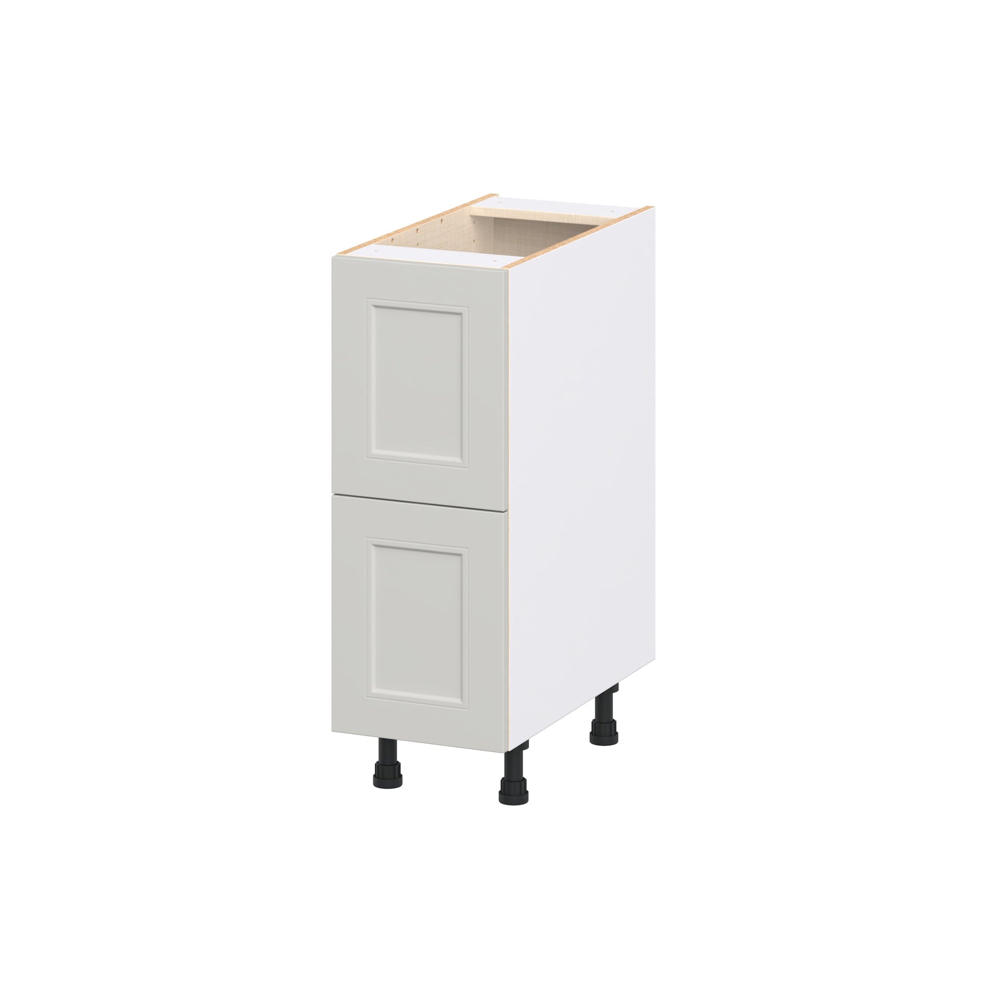 Hugo&Borg Belcourt 12-in W x 34.5-in H x 24.5-in D Painted Light Gray 2 -Drawers Drawer Base Fully Assembled Cabinet Recessed Panel Shaker