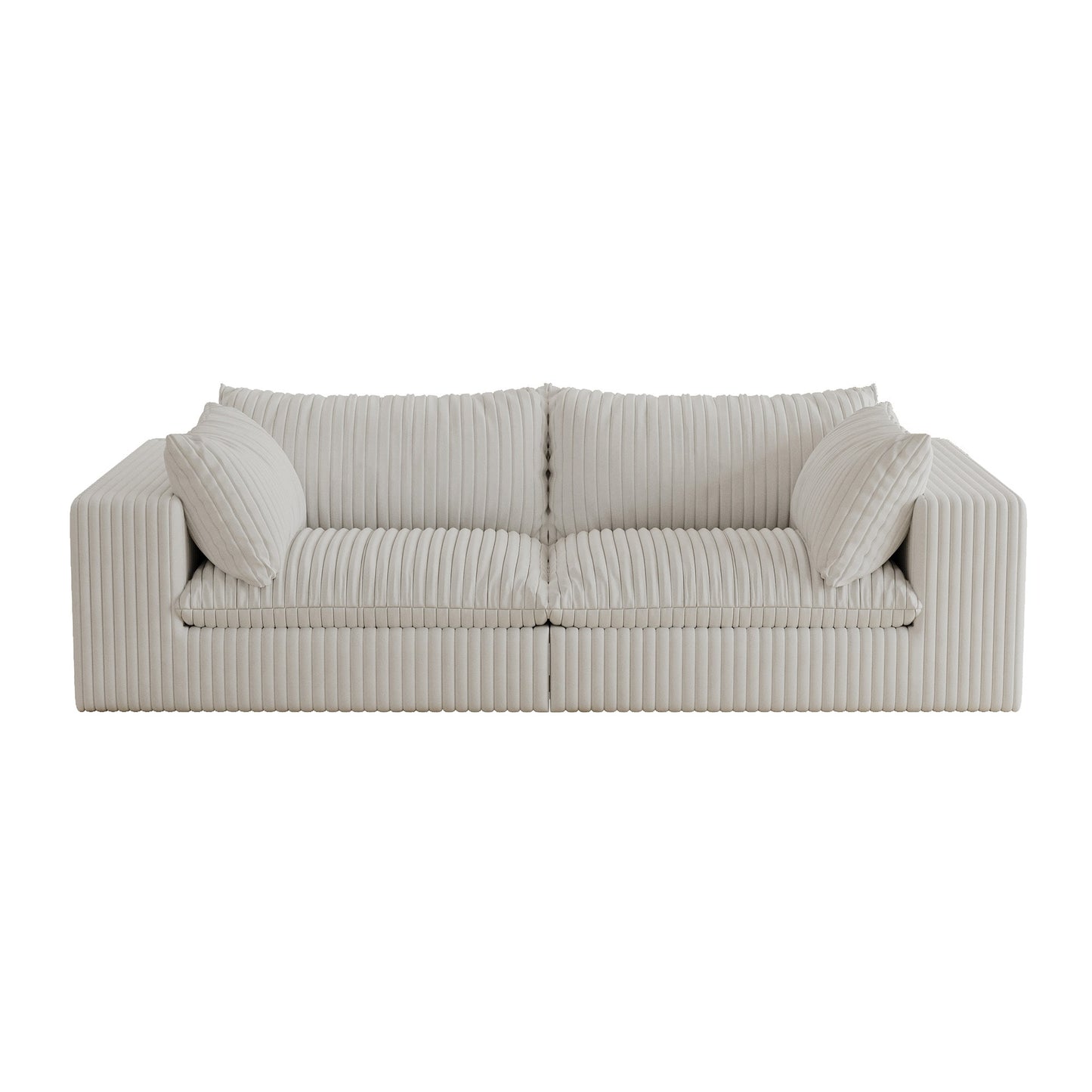 Bybafun 78.8-in W Modern White 2-seater Sectional