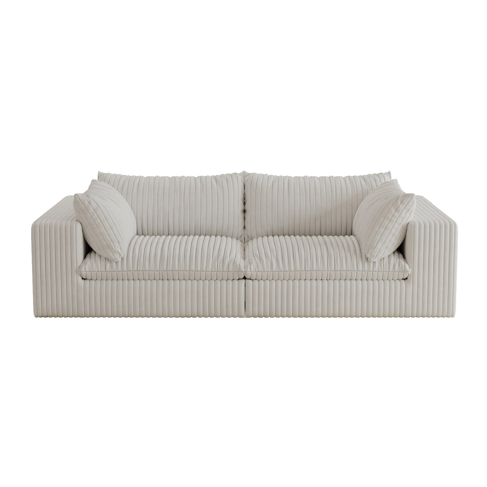 Bybafun 78.8-in W Modern White 2-seater Sectional
