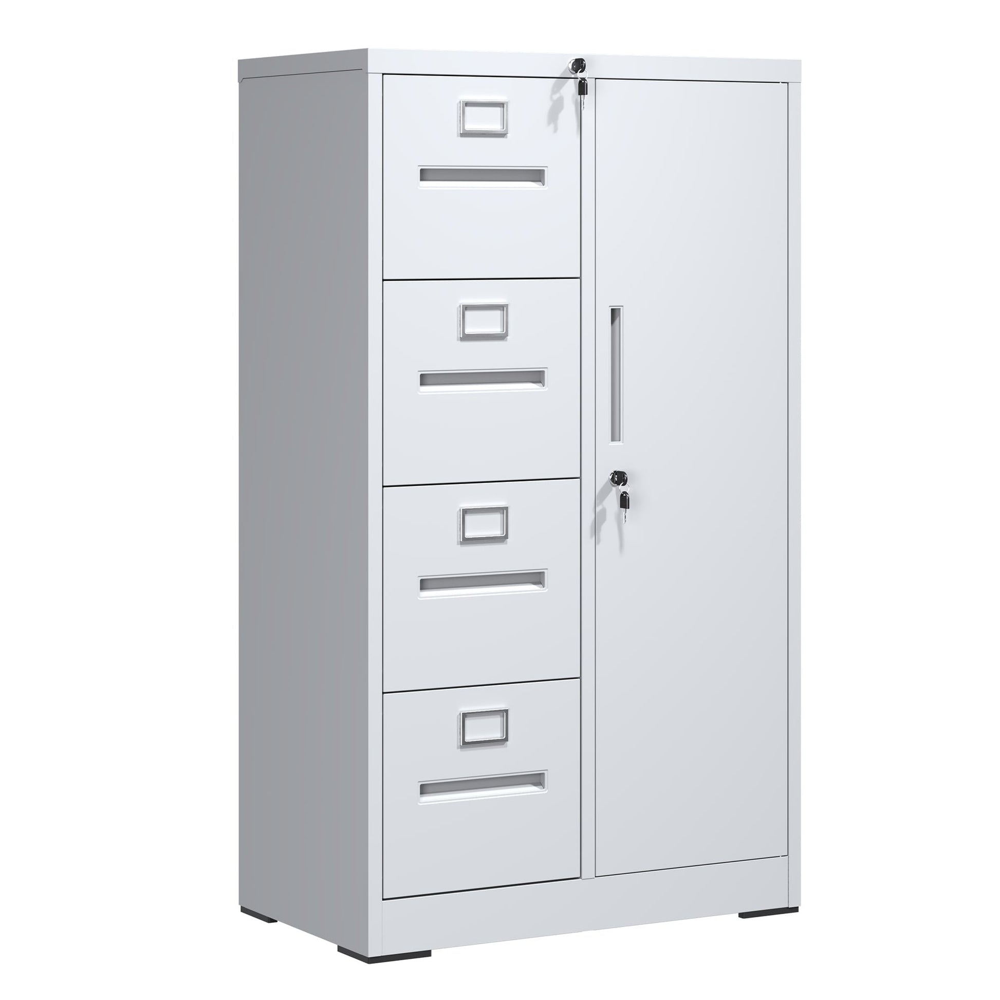 Kahomvis White Office Cabinet