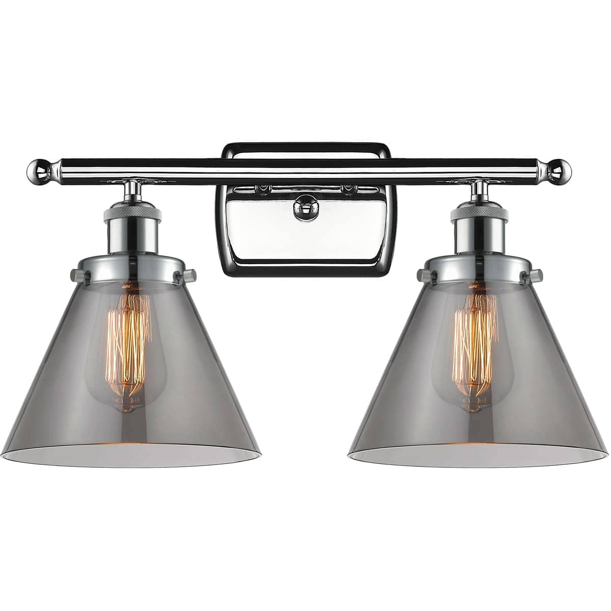 Innovations Lighting  916-2W-PC-G43-LED Ballston Large Cone Bathroom Vanity Light Polished Chrome