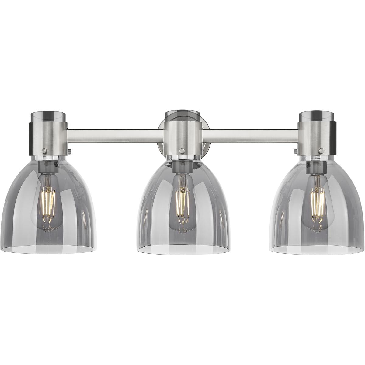Innovations Lighting  464-3W-SN-G464D-7SM Lawton Bell Bathroom Vanity Light Satin Nickel