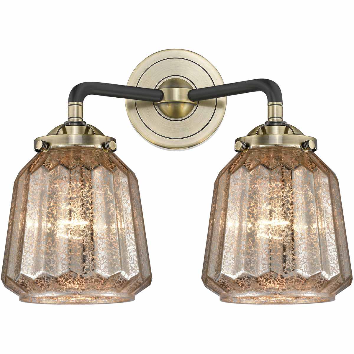 Innovations Lighting  284-2W-BAB-G146-LED Nouveau Chatham Bathroom Vanity Light Black Antique Brass