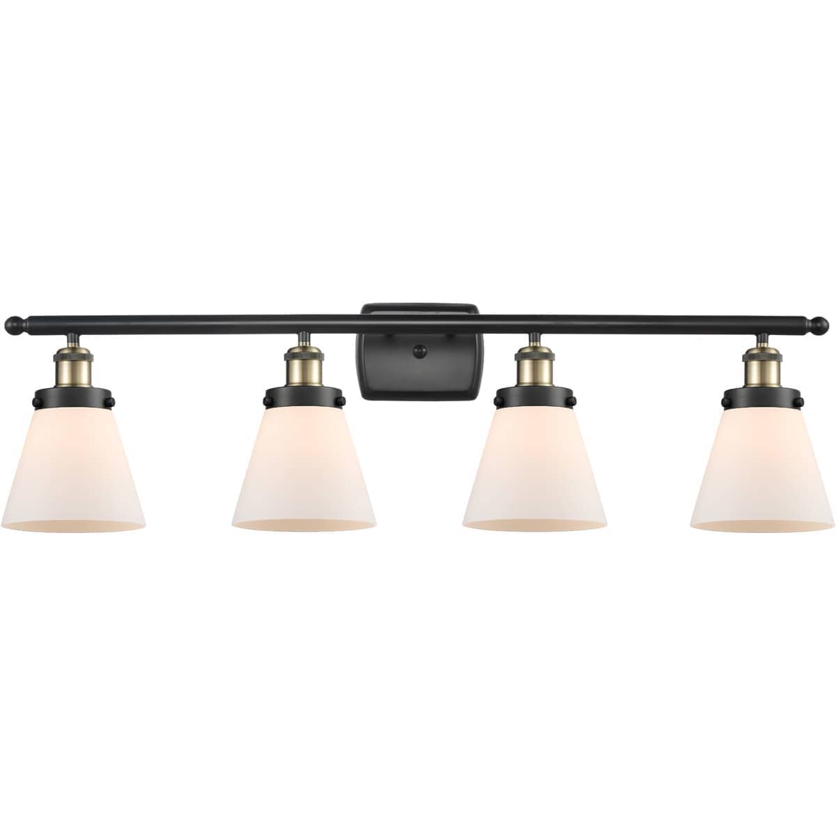 Innovations Lighting  916-4W-BAB-G61 Ballston Small Cone Bathroom Vanity Light Black Antique Brass