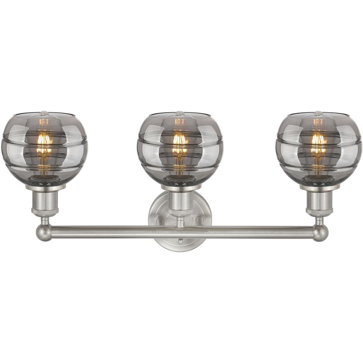Innovations Lighting  616-3W-SN-G556-6SM Edison Rochester Bathroom Vanity Light Brushed Satin Nickel