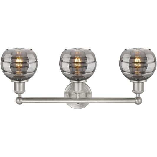 Innovations Lighting  616-3W-SN-G556-6SM Edison Rochester Bathroom Vanity Light Brushed Satin Nickel