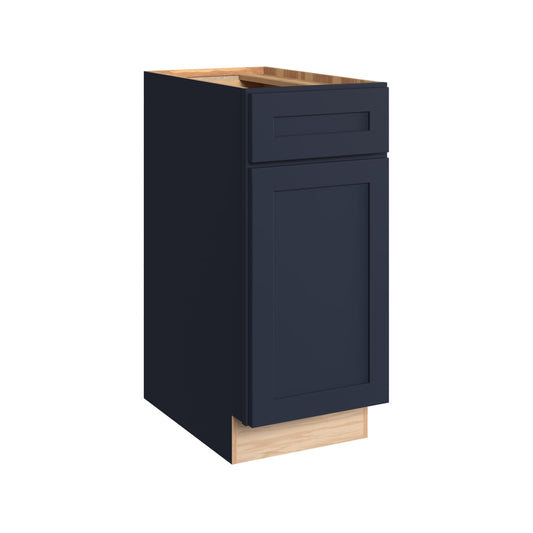 KraftMaid Momentum Deveron 15-in W x 34.5-in H x 24-in D Midnight Base Fully Assembled Plywood Cabinet Recessed Panel Shaker