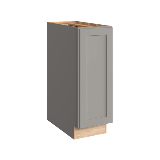 KraftMaid Momentum Deveron 12-in W x 34.5-in H x 24-in D Pebble Grey Base Fully Assembled Plywood Cabinet Recessed Panel Shaker