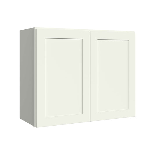 KraftMaid Momentum Deveron 30-in W x 24-in H x 12-in D Dove White Wall Fully Assembled Plywood Cabinet Recessed Panel Shaker