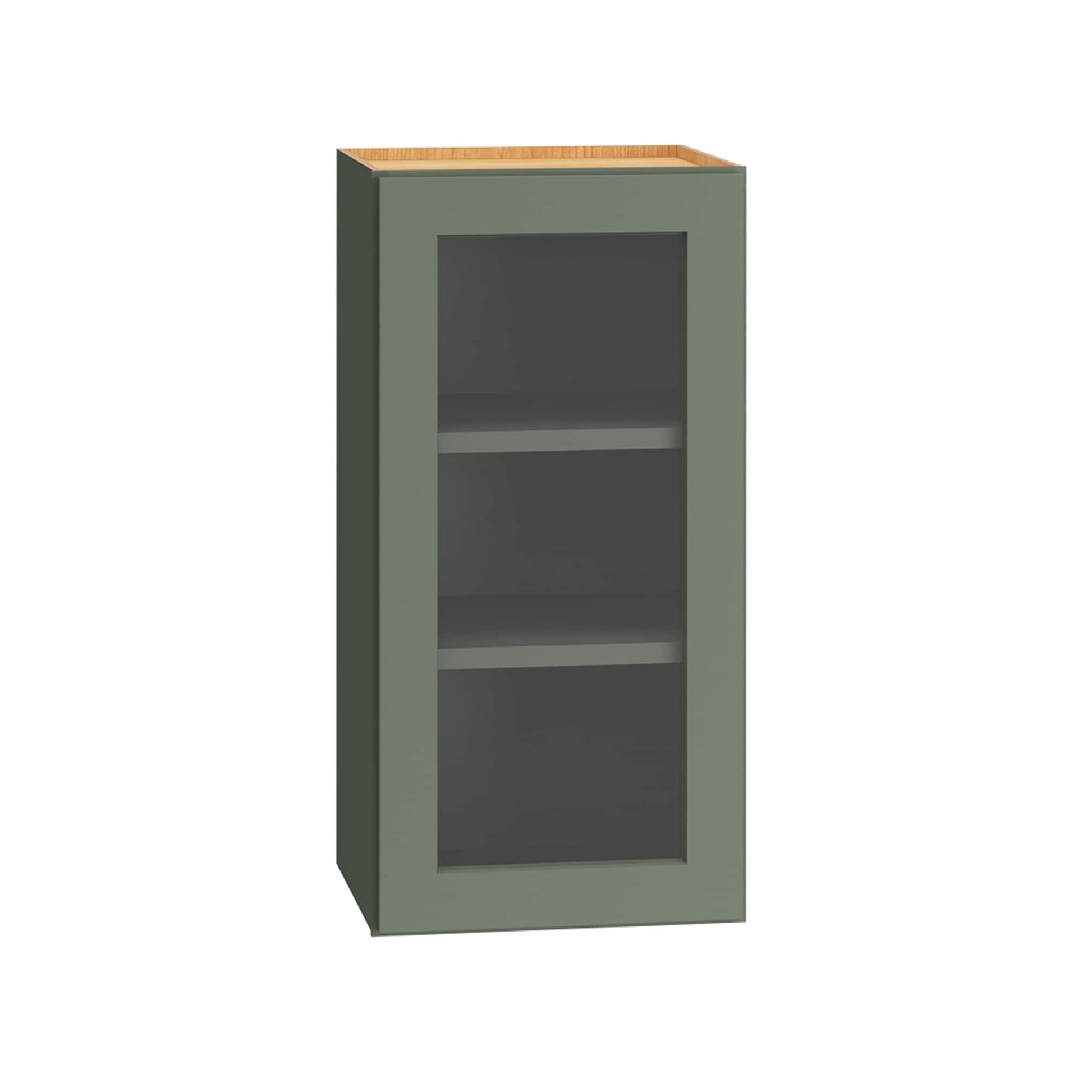 Diamond Express Jamestown 15-in W x 30-in H x 12-in D Retreat Green Wall Fully Assembled Plywood Cabinet Cut for Glass Shaker