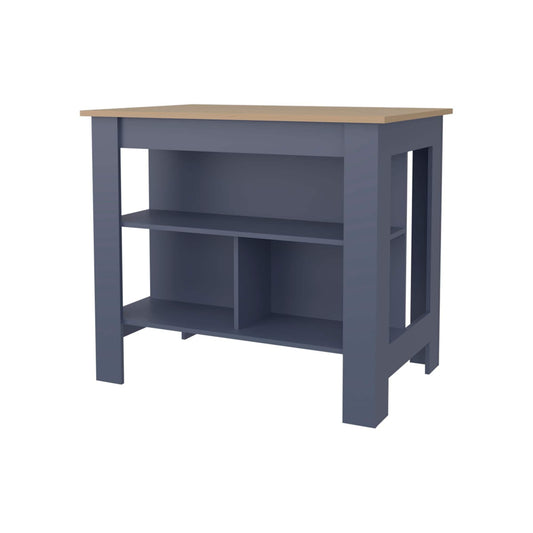 Runesay Gray MDF Base with MDF Wood Top Kitchen Island ( 26.6-in x 40-in x 35.3-in )