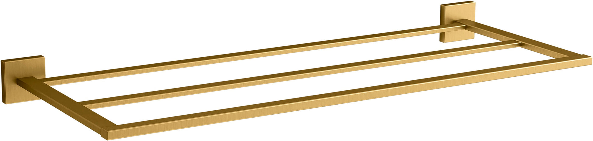KOHLER Square Vibrant Brushed Moderne Brass Wall mount Towel Rack 2-in x 26-in x 10.06-in