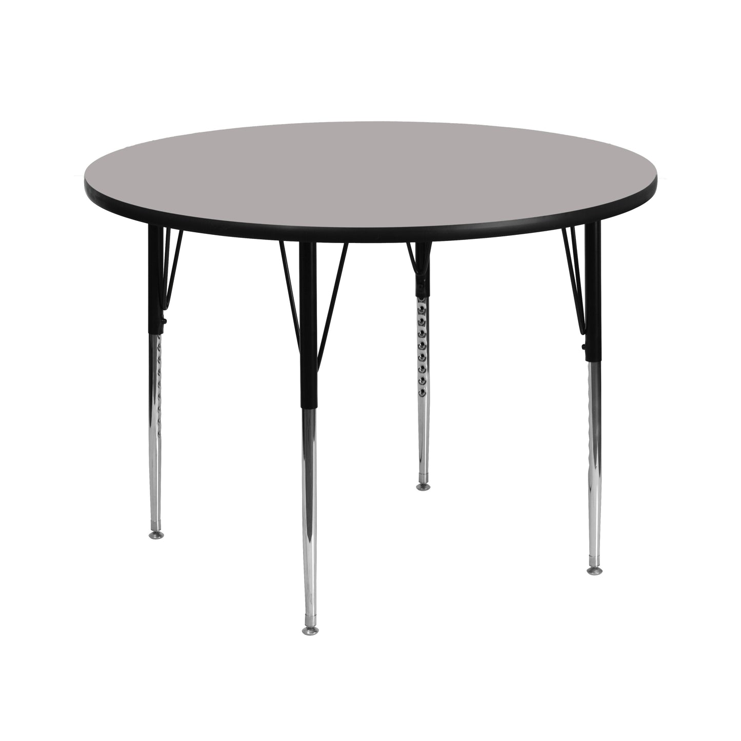 Emma + Oliver 42-in Round Grey HP Laminate Adjustable Activity Table