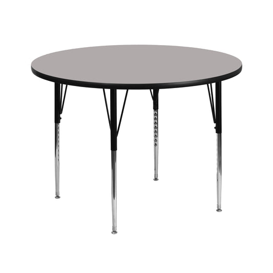 Emma + Oliver 42-in Round Grey HP Laminate Adjustable Activity Table