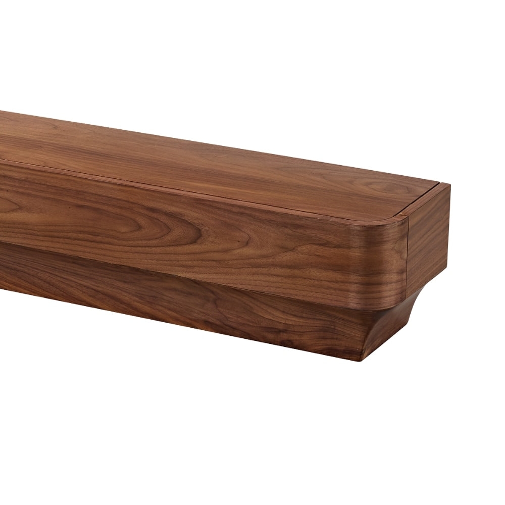 Modern Ember 60-in W x 9-in H x 9-in D Matte Clear Stained Walnut Modern Fireplace Mantel Shelf