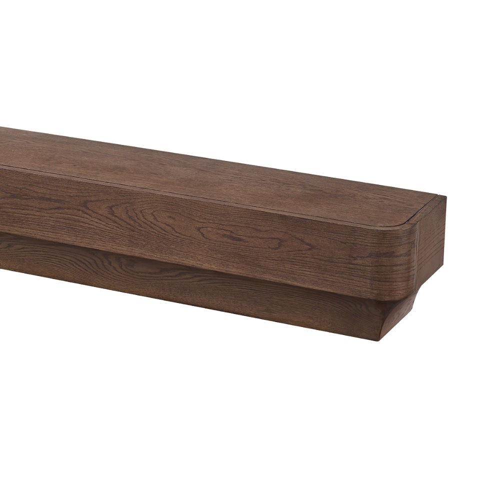 Modern Ember 48-in W x 9-in H x 9-in D Burnished Walnut Stained Walnut Modern Fireplace Mantel Shelf