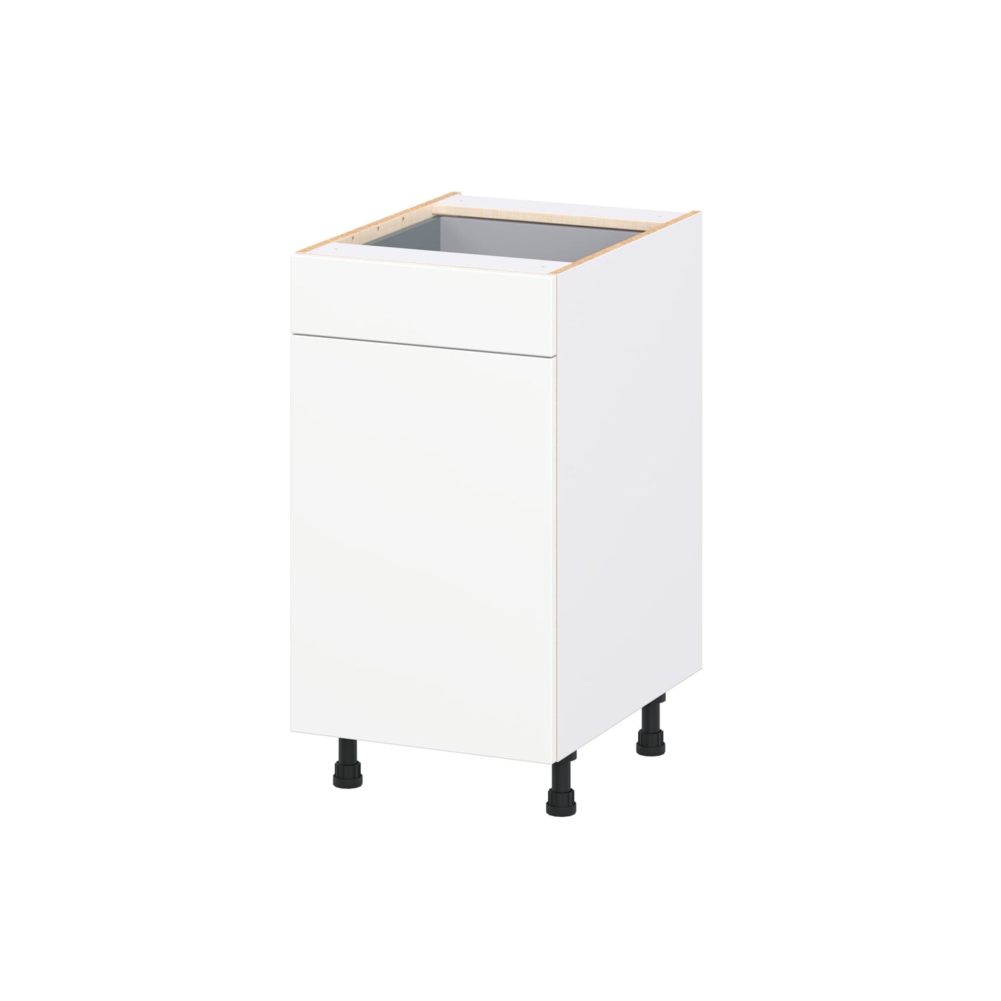 Hugo&Borg Lasalle 18-in W x 34.5-in H x 24.5-in D Bright White Slab Base Fully Assembled Cabinet Flat Panel Slab