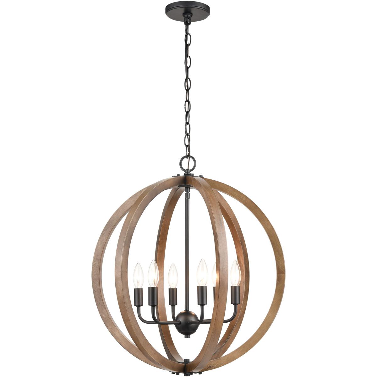 Atlas Lighting and Home  CL11077-NA Barrow Chandelier Brown with Matte Black