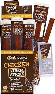 etta says! Yumm Sticks - Real Meat Chicken Dog Jerky Treats - Human Grade - Made in The USA (24 Count Pack of 1)