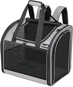 Pecute Cat Backpack with Widened Interior Space, Upgraded Dog Backpack Carrier with Various Ways to Carry, Pet Backpack with Breathable Mesh, Pet Travel Carrier with Soft Padded, Reinforced Support