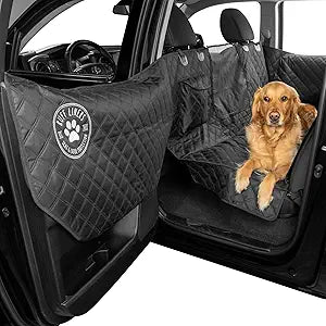 Ruff Liners Medium Dog Seat Cover, Black As Seen on Shark Tank Back Seat Protector for Cars, Mid-Size SUVs, & Mid-Size Trucks Waterproof, Touch Fasteners, & Belt Slots Sturdy Dog Hammock