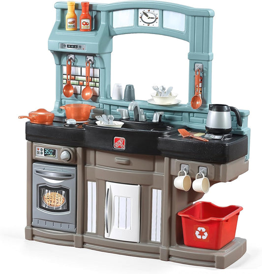 Step2 Best Chefs Kids Kitchen Playset, Indoor\/Outdoor Kitchenette, Interactive Play with Lights and Sounds, Made of Durable Plastic, Includes 25 Piece Toy Accessories, For Toddlers 2+ Years Old