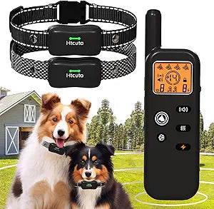 Wireless Dog Fence System for 2 Dogs 856 Acre Electric Fences for Dogs Training Fence Collar with Remote Ultrasonic Trainer Waterproof Portable Outdoor Safe Pet Containment System with 2 Collar