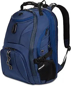 SwissGear 1900 ScanSmart 17 Laptop Backpack Navy Ballistic Reflective Tech Backpack with ScanSmart Compartment Multiple Organizer Pockets & RFID Scan Blocking Technology