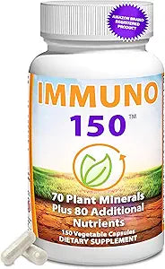 Immuno 150, Immune Support Supplement, Packed with 70 Plant Minerals, 13 Essential Vitamins and 68 Additional Nutrients-150 Vegetable Capsules- Immune Boost for All Age Groups