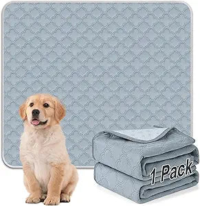 Washable Pee Pads for Dogs - 1 Pack Reusable Pee Pads Waterproof Puppy Pads Pet Training Pads Super Absorbent with Dog Paw Shape Non-Slip Backing (Light Grey, 72' X 72' - 1 Pack)