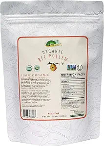 Greenbow Organic Bee Pollen - 100% USDA Certified Organic, Non-GMO, Halal, Kosher Certified, Pure & Natural Bee Pollen - Superfood Packed with Proteins, Vitamins & Minerals - Gluten Free â€“ 16oz (453g)