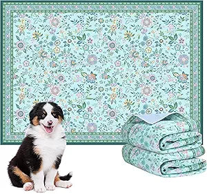 Washable Reusable Pee Pads for Dogs, 2 Pack Large 36'x48' Super Absorbent & Leak-Proof Non-Slip Pet Rugs, Stylish Washable Whelping Pads, Dog Crate Pad