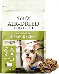 Herz Air-Dried Dog Food Australian Lamb Recipe 2 lb, Single Pure-Meat, Grain Free, All Natural, High Protein, Limited Ingredients