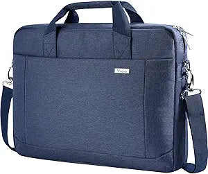 Voova Laptop Bag Case 17 17.3 Inch Computer Sleeve Messenger Bag with Shoulder Strap Expandable Waterproof Large Capacity Business Briefcase for Work Travel Fit 17-18 Laptop, Men Women, Blue
