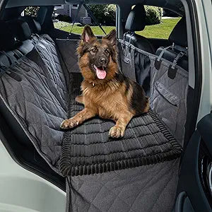 Dog Bed for Car Back Seat, Non-Slip Backseat Pet Bed Mat for Travel, Soft Dog Seat Cover Blanket Washable Couch Protector Fit for Hammock Extenders in Cars, SUVs and Trucks(54' 25' Black)