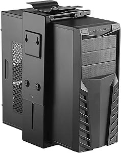 HumanCentric Adjustable Under Desk Computer Mount and Wall Mount, CPU Holder Fits Most PC or Computer Cases, Adjustable Height and Width, Full 360 Swivel, Up to 22 lb, Hardware Included