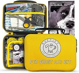 Dog First Aid Kit Essential Items Pet Emergency Kit Accessories for Car, Travel, Hunting, Hiking & Camping Gear with Mini Pouch for Home, Office & Outdoor Adventures - 55 pcs
