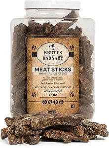 BRUTUS & BARNABY Dehydrated Lung Dog & Cat Treats, 28oz USA Organ Meat Stick (Beef & Turkey Lung, Liver), High Protein Pet Snack