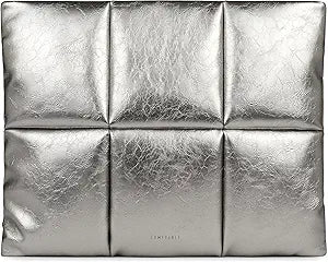 Comfyable Puffy Laptop Sleeve 13 Inch 14 Inch, Puffer Laptop Carrying Case, Pillow Case Compatible with MacBook Air M4 2025 M3 M2 M1, MacBook Pro M5 M4 Pro/Max, Silver