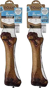 ROAM Pet Treats Ostrich Bones for Dogs Pack of 2 for Medium and Large Breeds Boss-trich Long Lasting Ostrich Dog Bones, Dog Treats
